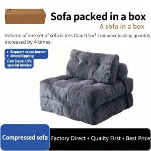 vacuum packed foldable fabric sofa bed for rental homes — cheap lazy couch for small spaces