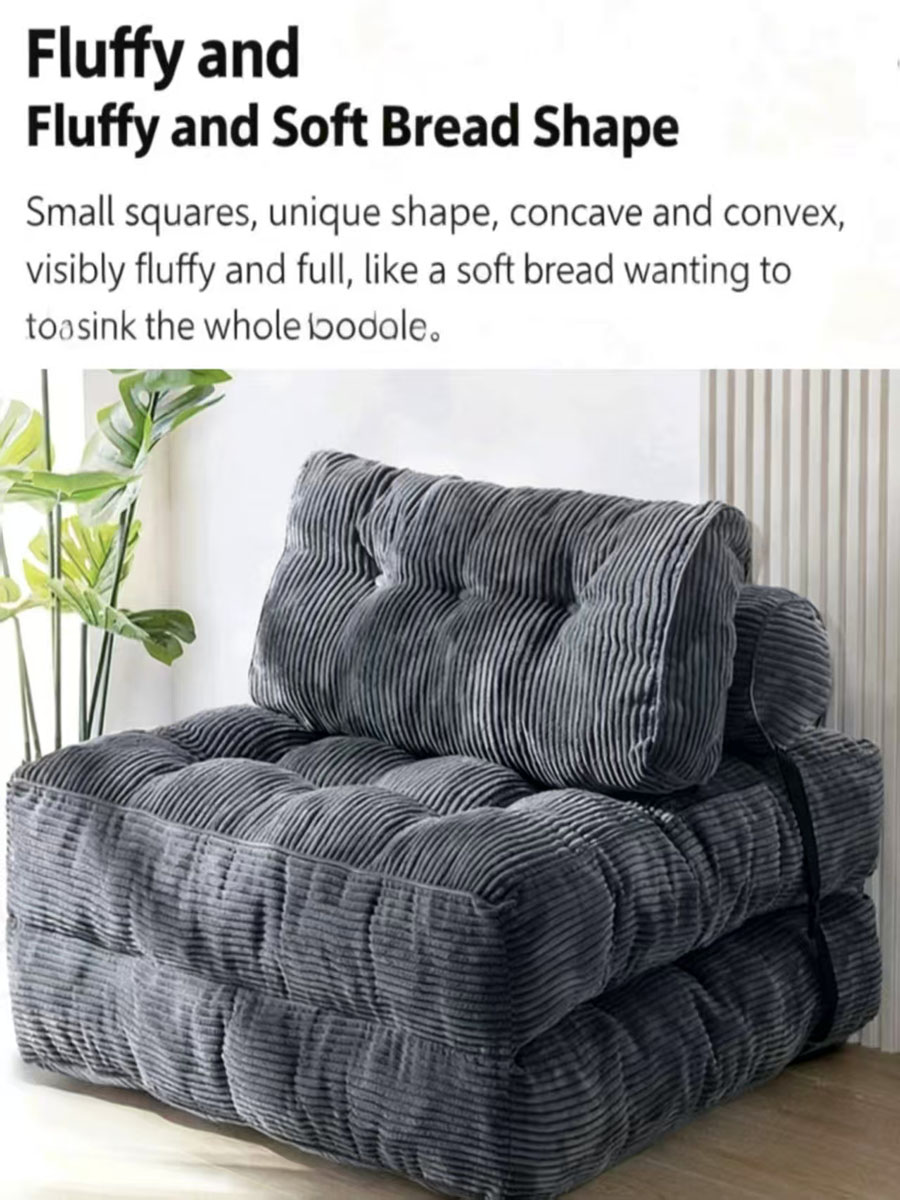 vacuum packed foldable fabric sofa bed for rental homes — cheap lazy couch for small spaces