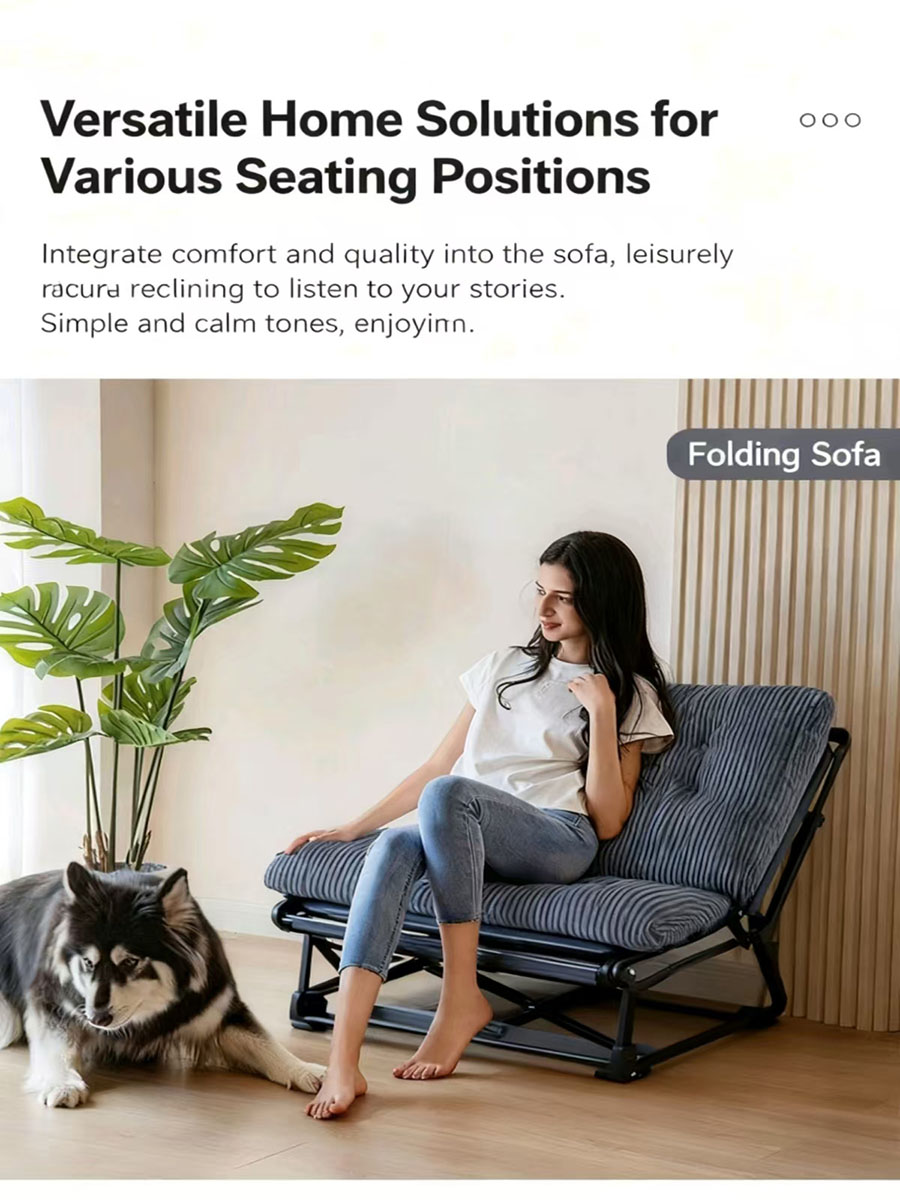 vacuum packed foldable fabric sofa bed for rental homes — cheap lazy couch for small spaces