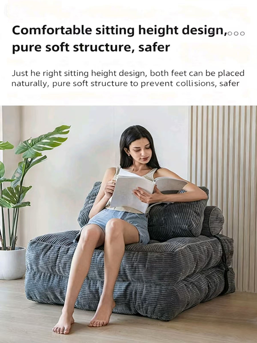 vacuum packed foldable fabric sofa bed for rental homes — cheap lazy couch for small spaces