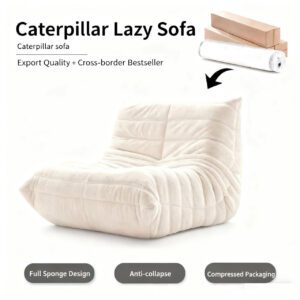caterpillar lazy sofa – full foam comfy couch, vacuum compressed