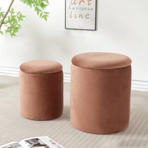 fabric storage ottoman stool – modern footrest & seating for living room