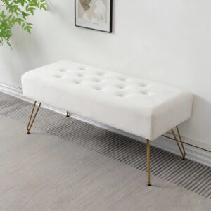 luxecraft™ solid wood entryway bench – upholstered footboard seat for hallway, bedroom & living room