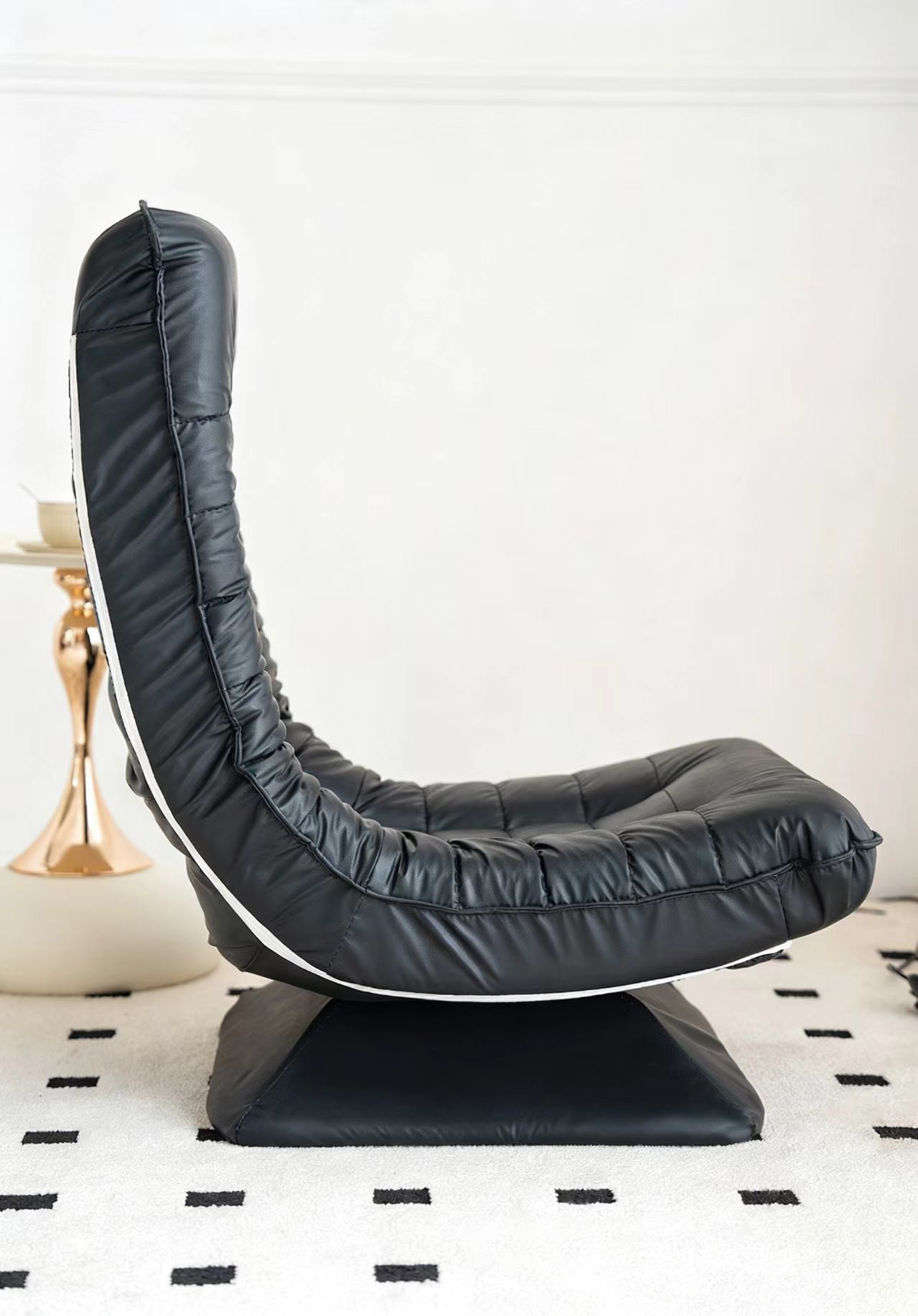 folding recliner moon chair – lazy single seat for balcony & tatami