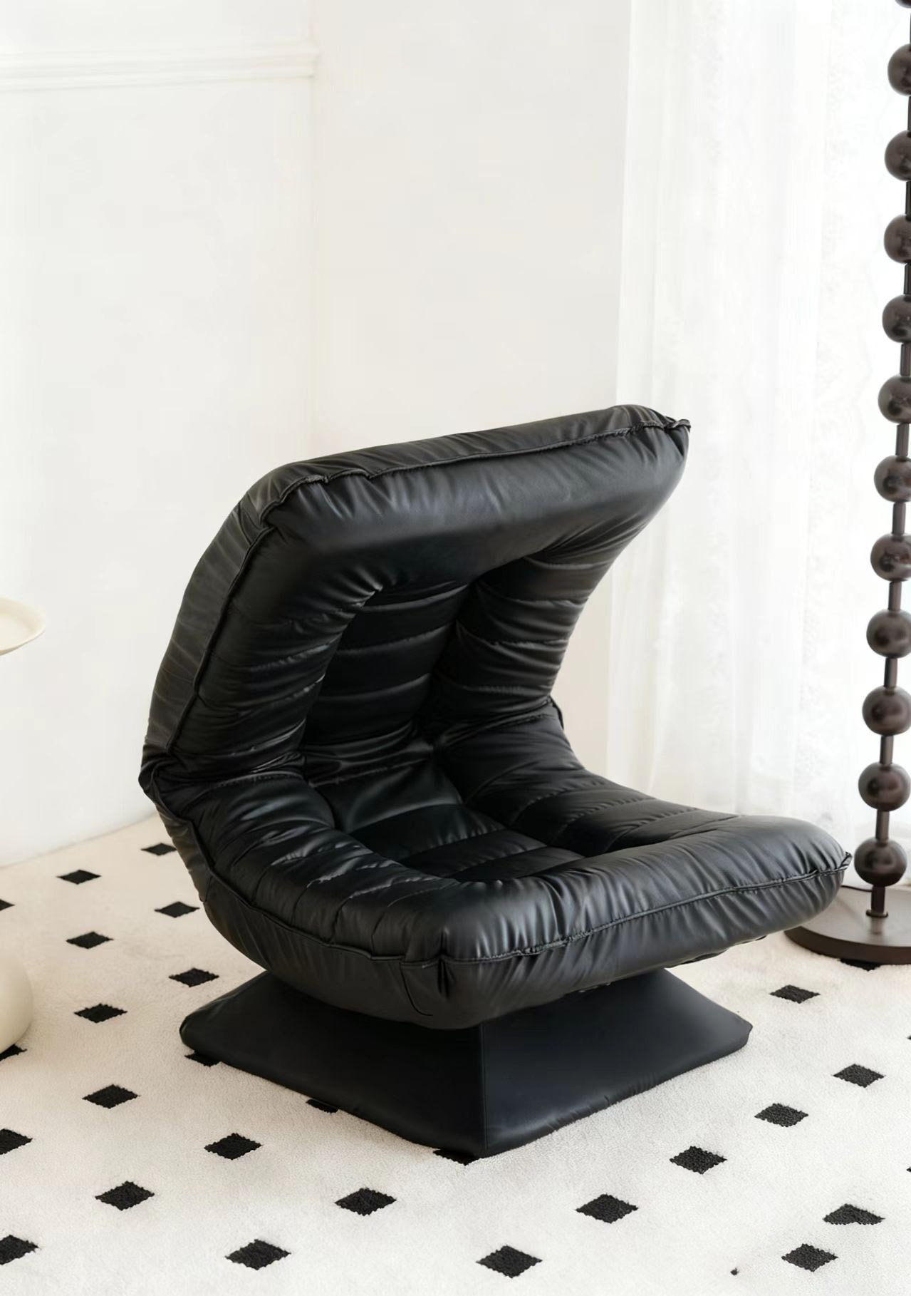 folding recliner moon chair – lazy single seat for balcony & tatami