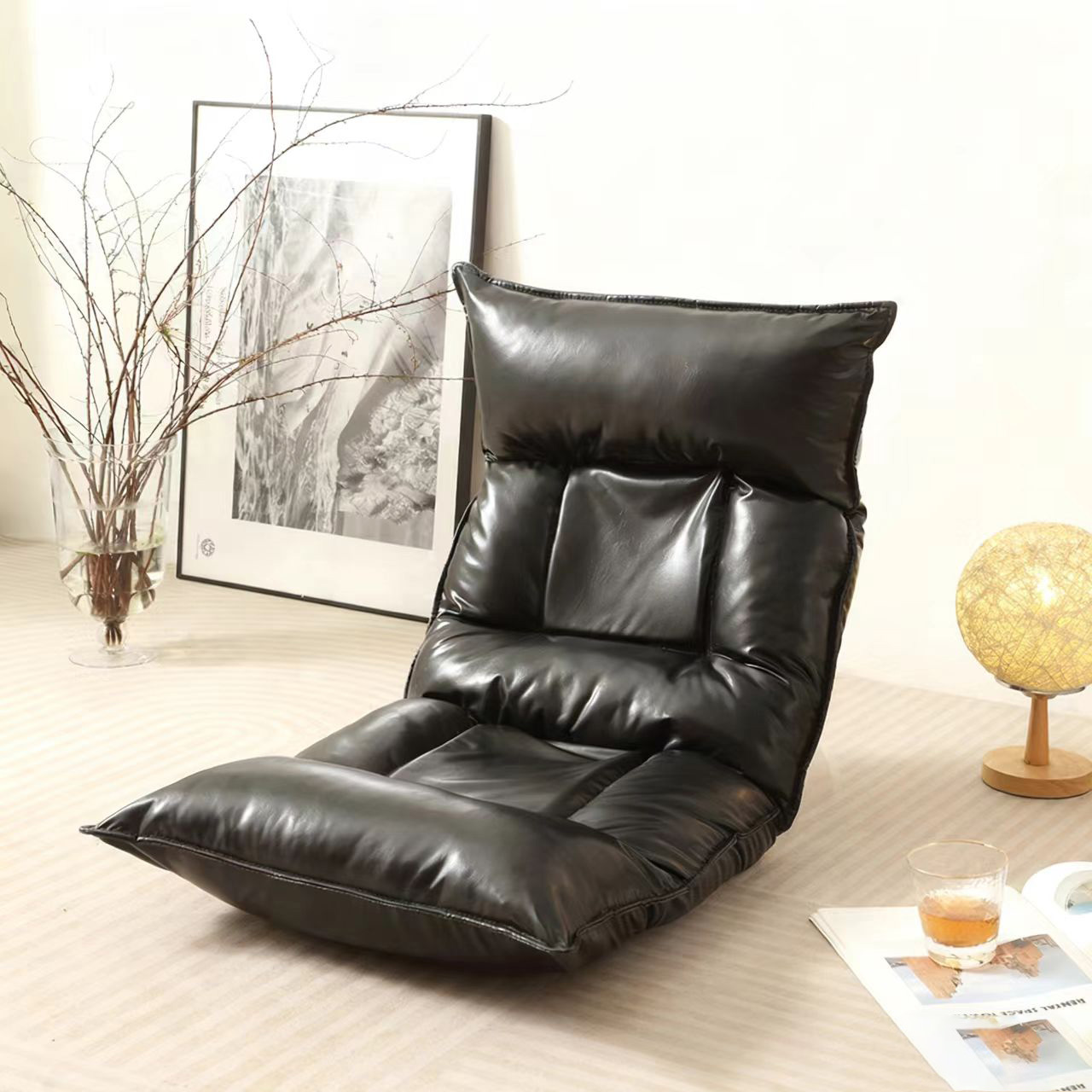 foldable tatami floor chair with backrest – japanese style lazy sofa seat for dorms, bedrooms & reading nooks