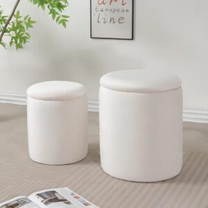 fabric storage ottoman stool – modern footrest & seating for living room