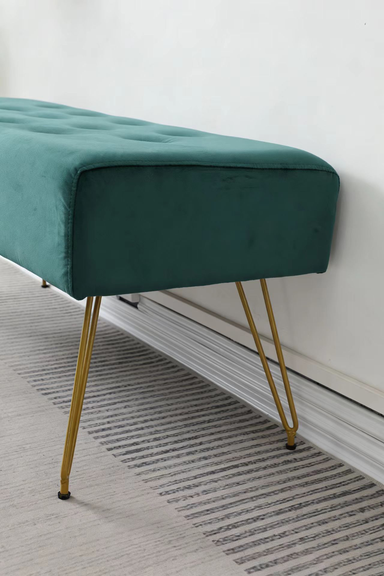 luxecraft™ solid wood entryway bench – upholstered footboard seat for hallway, bedroom & living room