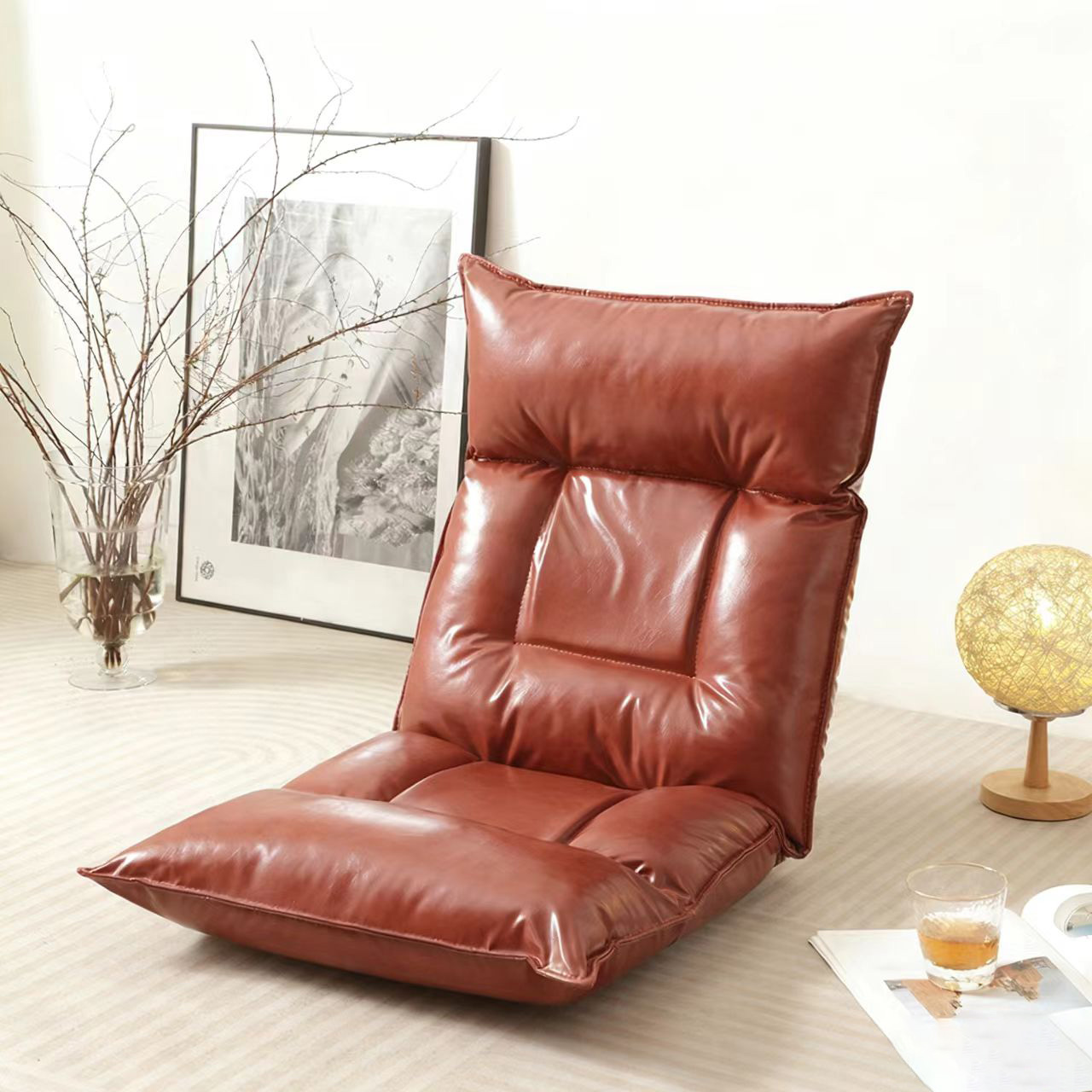 foldable tatami floor chair with backrest – japanese style lazy sofa seat for dorms, bedrooms & reading nooks