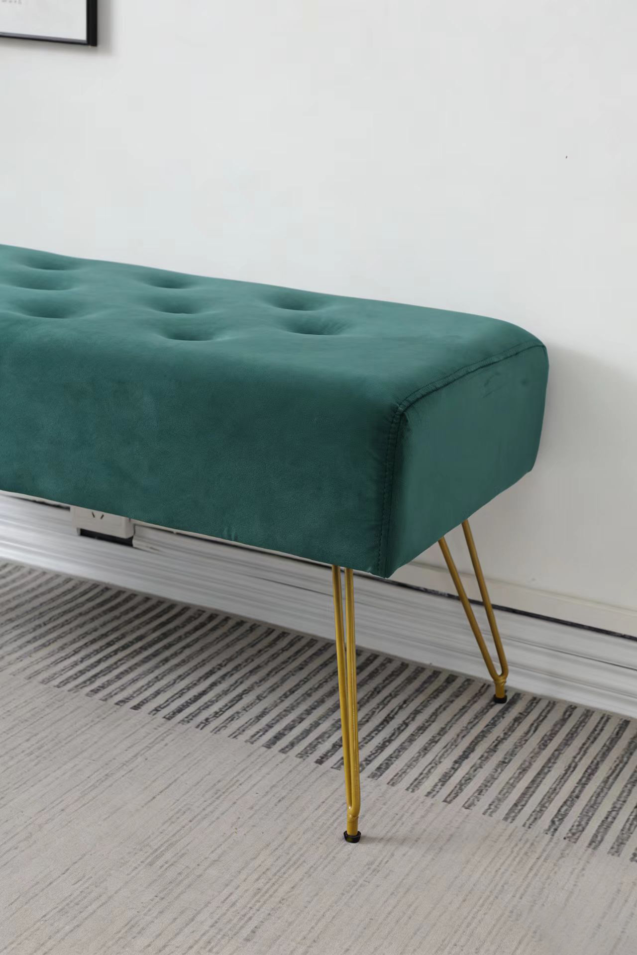 luxecraft™ solid wood entryway bench – upholstered footboard seat for hallway, bedroom & living room