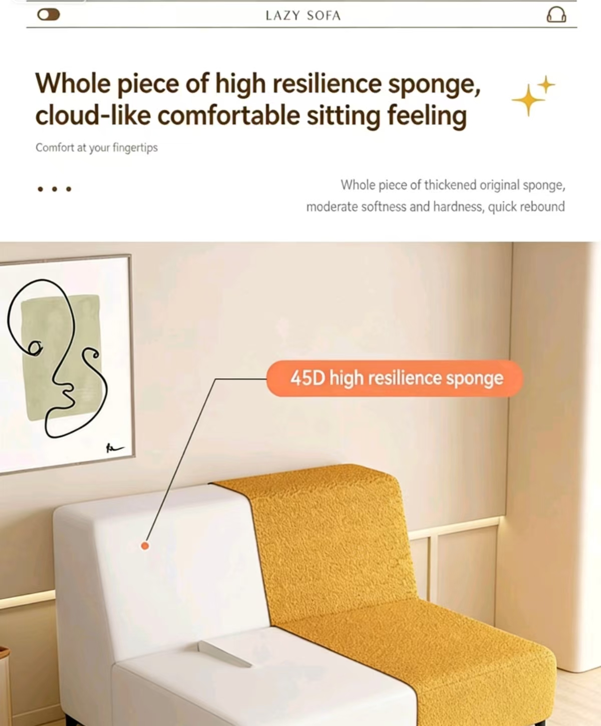 vacuum packed foldable foam lounge chair