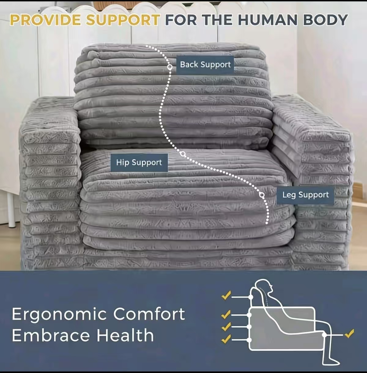 modern vacuum packed foam lounge sofa