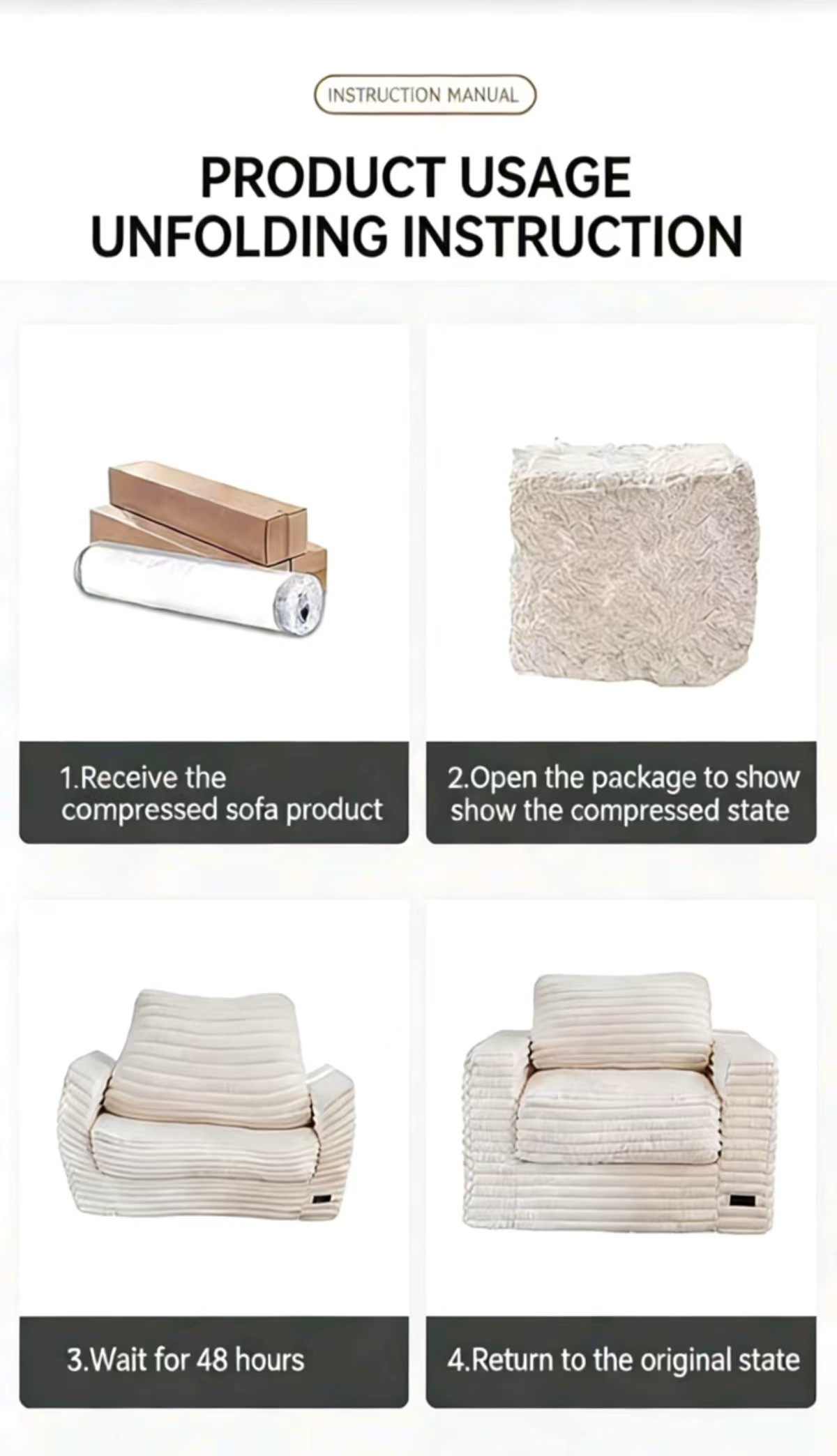 modern vacuum packed foam lounge sofa