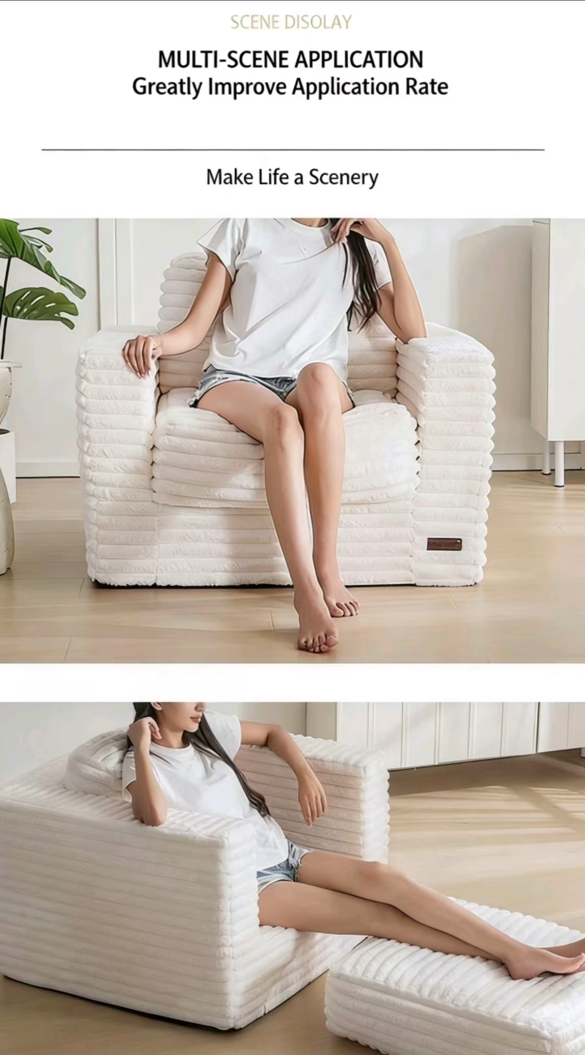 modern vacuum packed foam lounge sofa