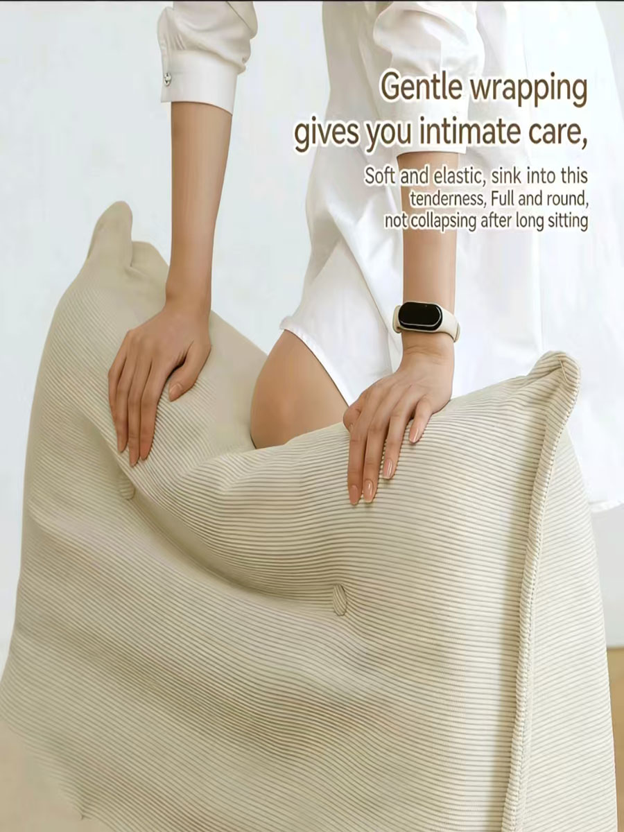 corduroy adjustable lounge sofa bed – compact single sleeper with headrest for living room & bedroom