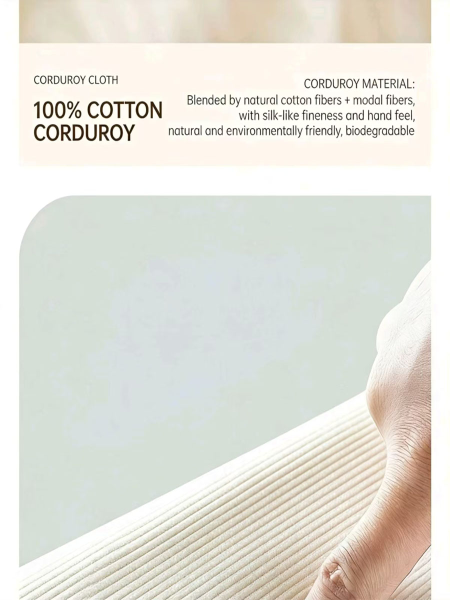 corduroy adjustable lounge sofa bed – compact single sleeper with headrest for living room & bedroom