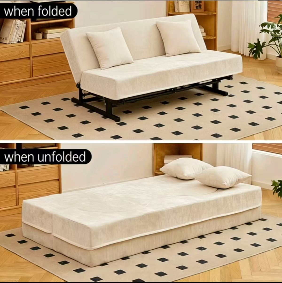 nordicfold™ vacuum packed all foam sofa – compact 2 seater lounge chair with easy storage & foldable design