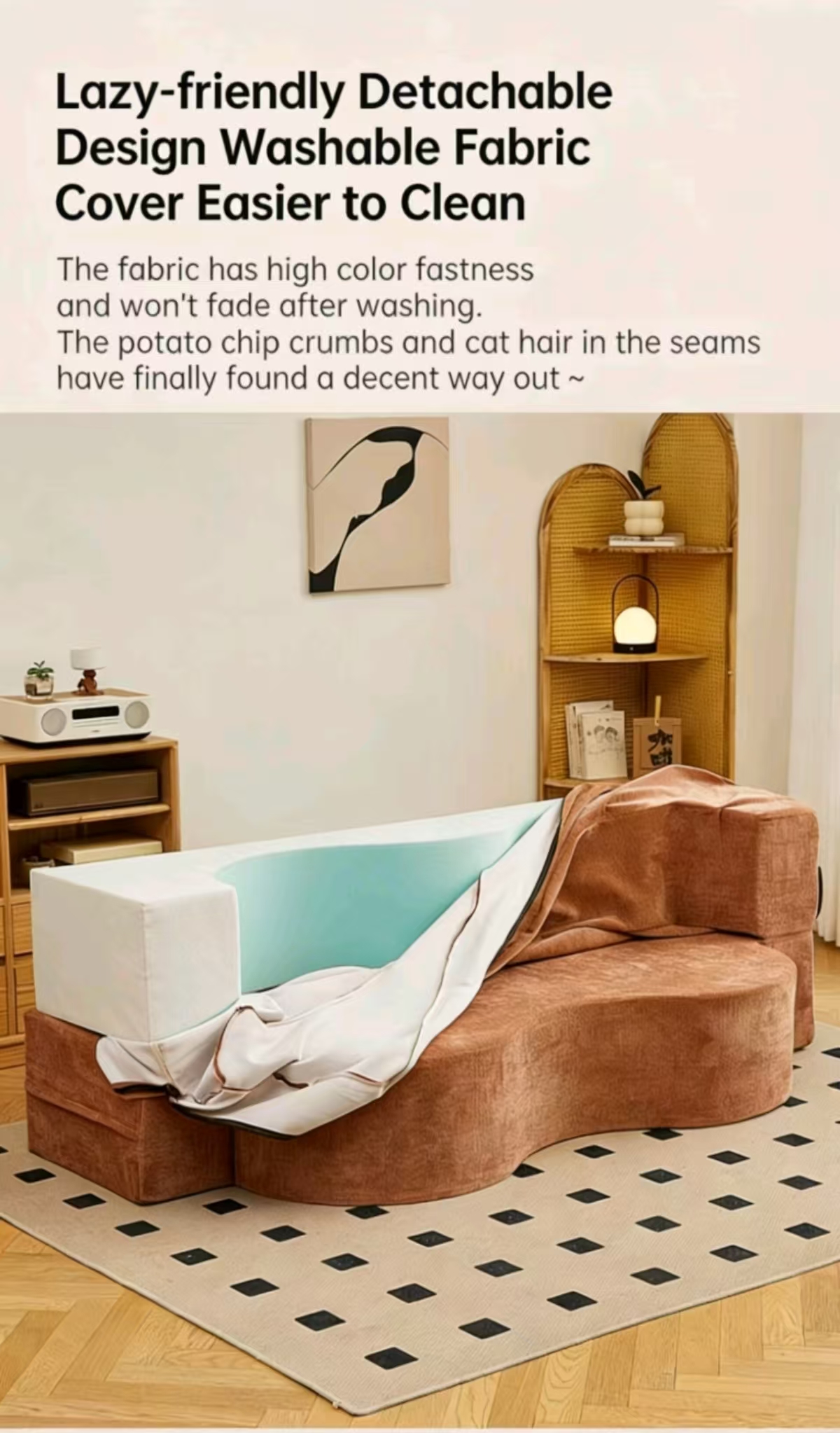 nordicfold™ vacuum packed all foam sofa – compact 2 seater lounge chair with easy storage & foldable design