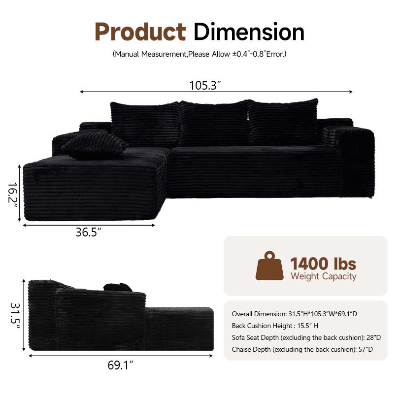 nordly modular vacuum packed sofa set