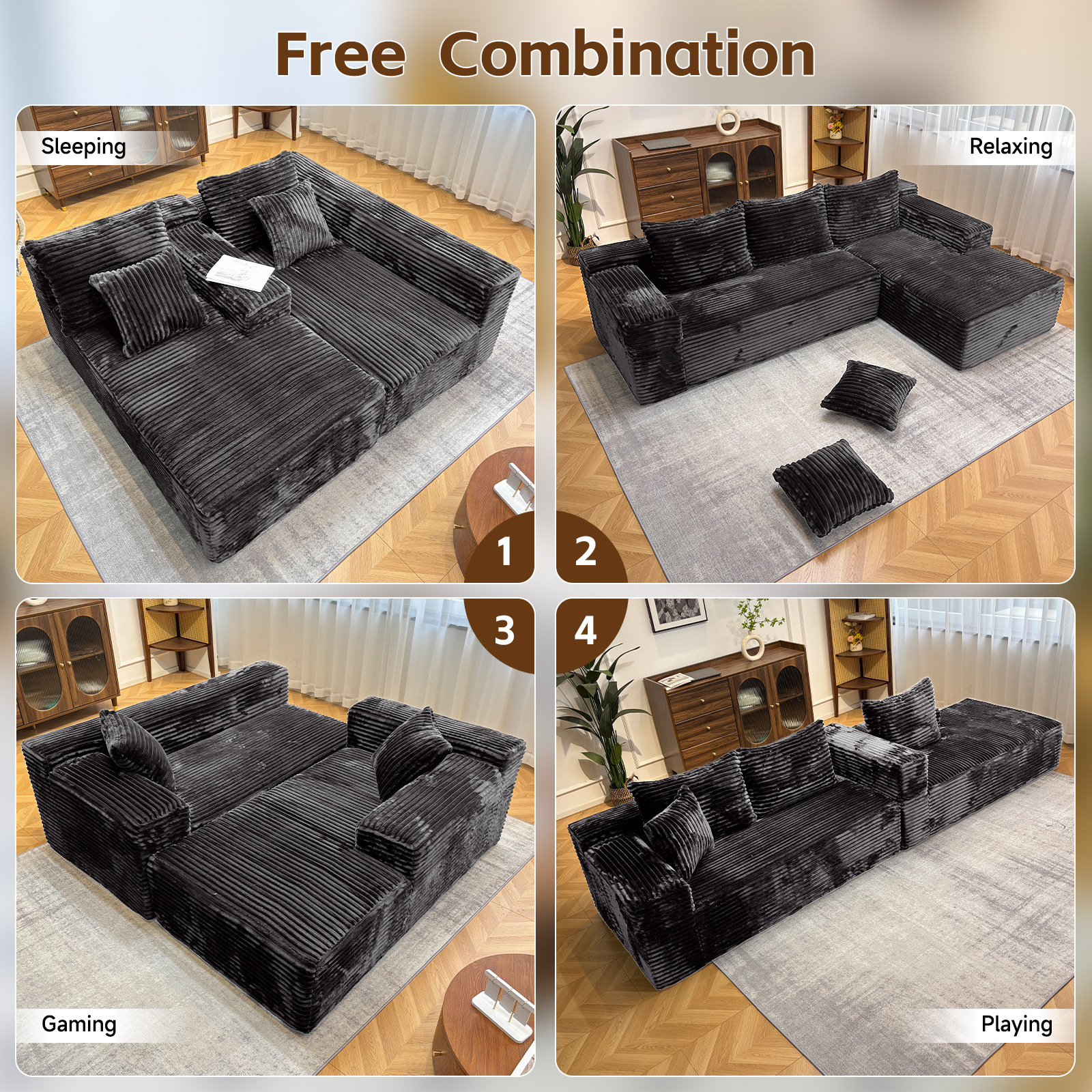 nordly modular vacuum packed sofa set