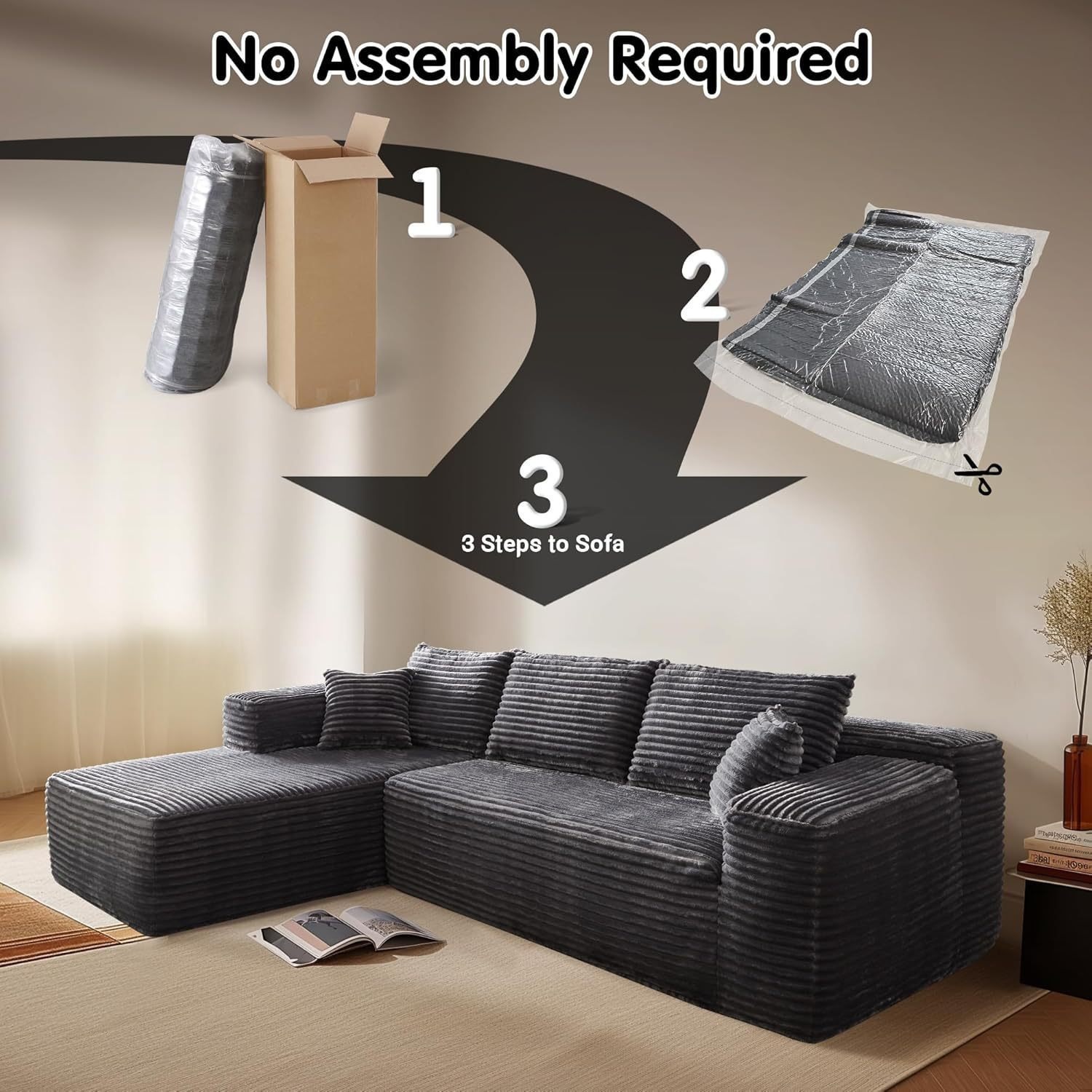 nordly modular vacuum packed sofa set