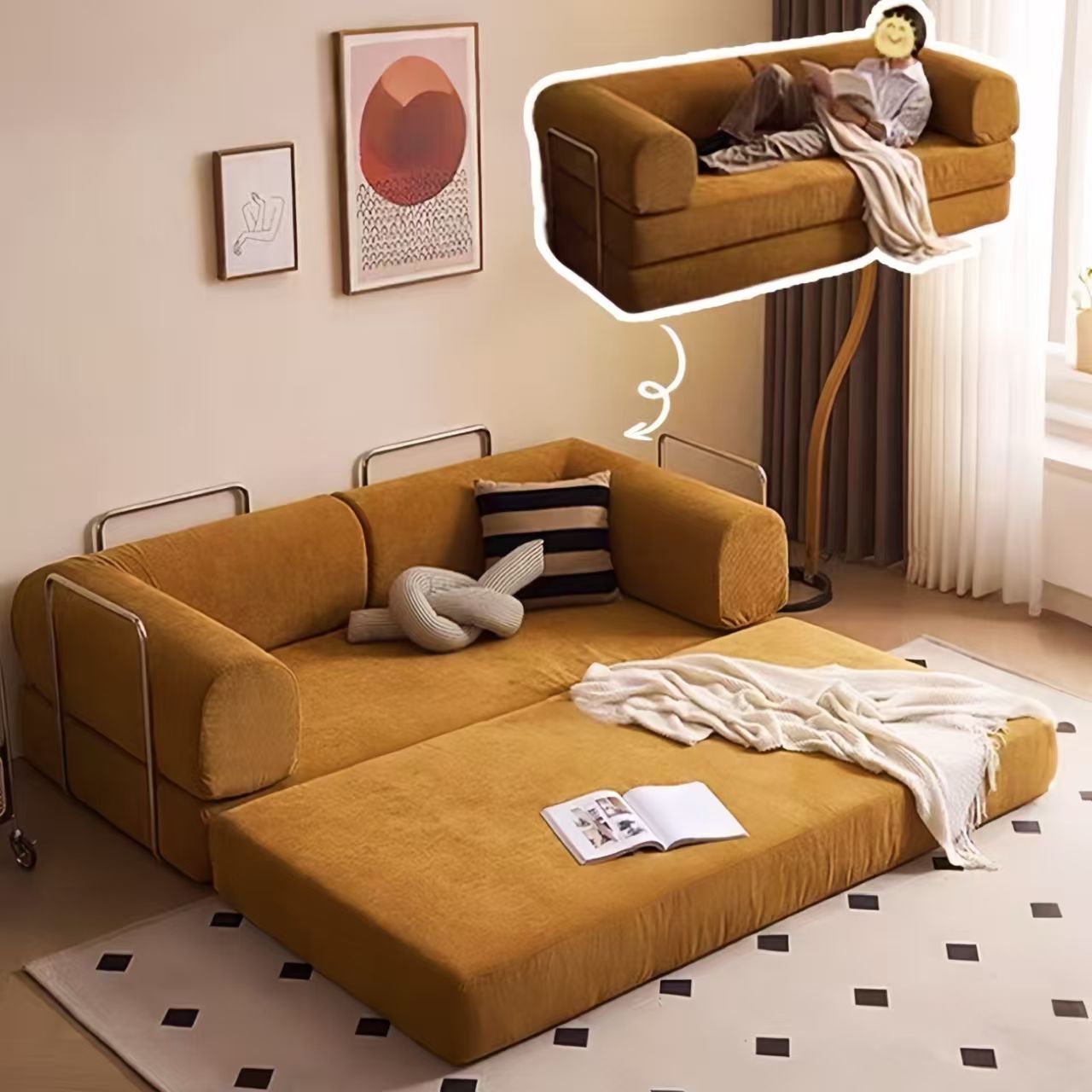 compact vacuum packed lounge sofa bed