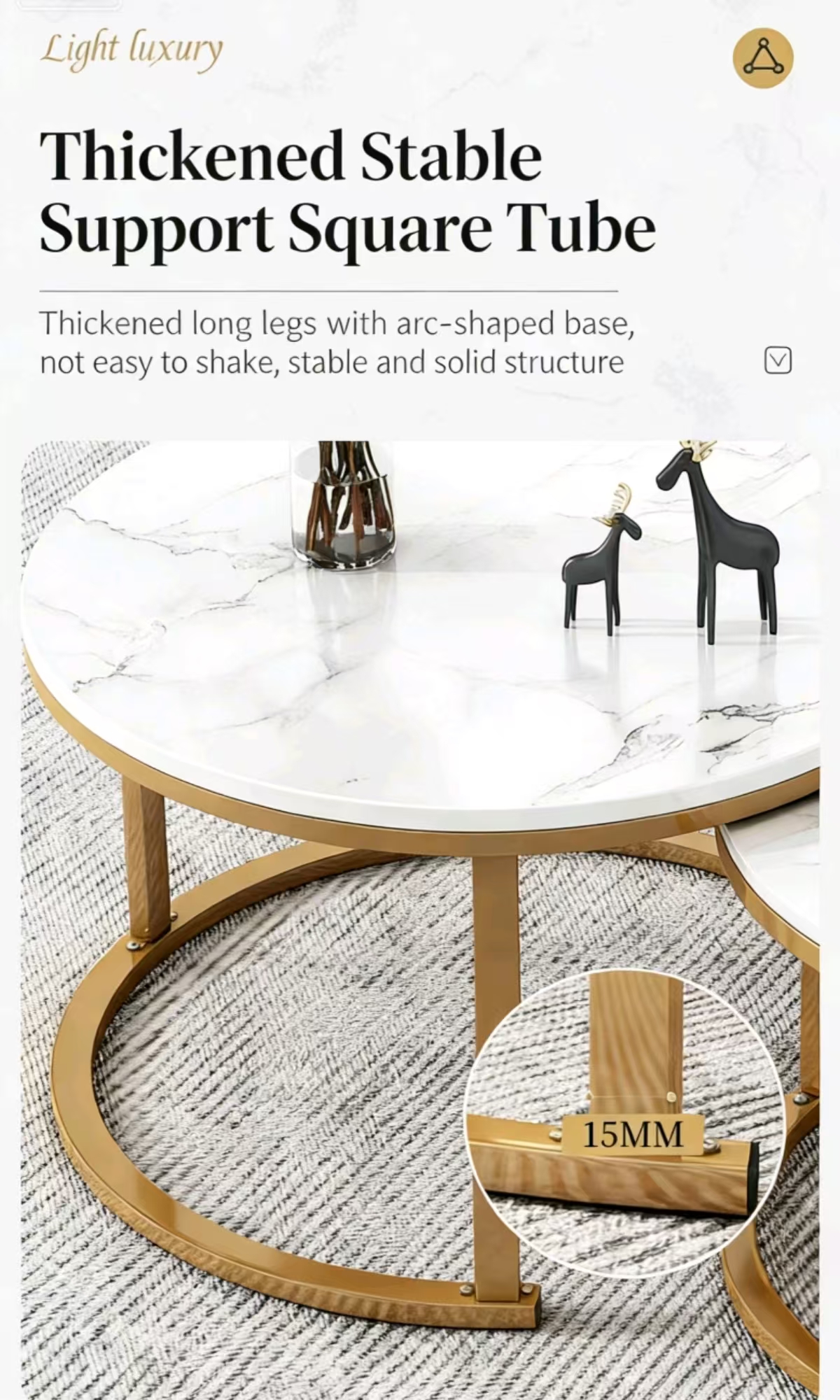 LuxeRound Modern Coffee Table - Image 5