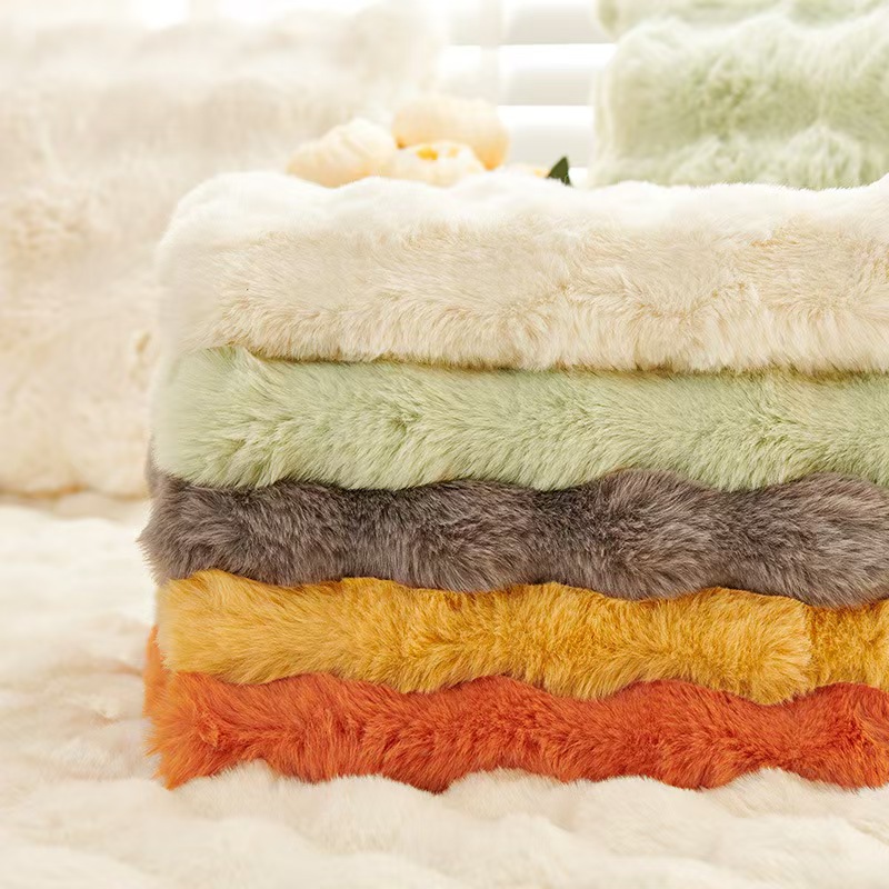 Plush Rabbit Fur Sofa Cover - Image 4
