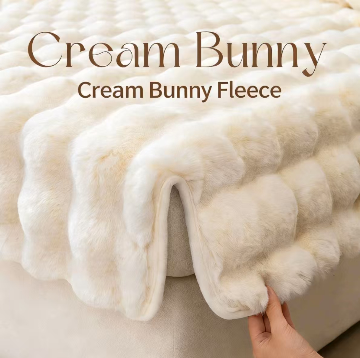 Plush Rabbit Fur Sofa Cover