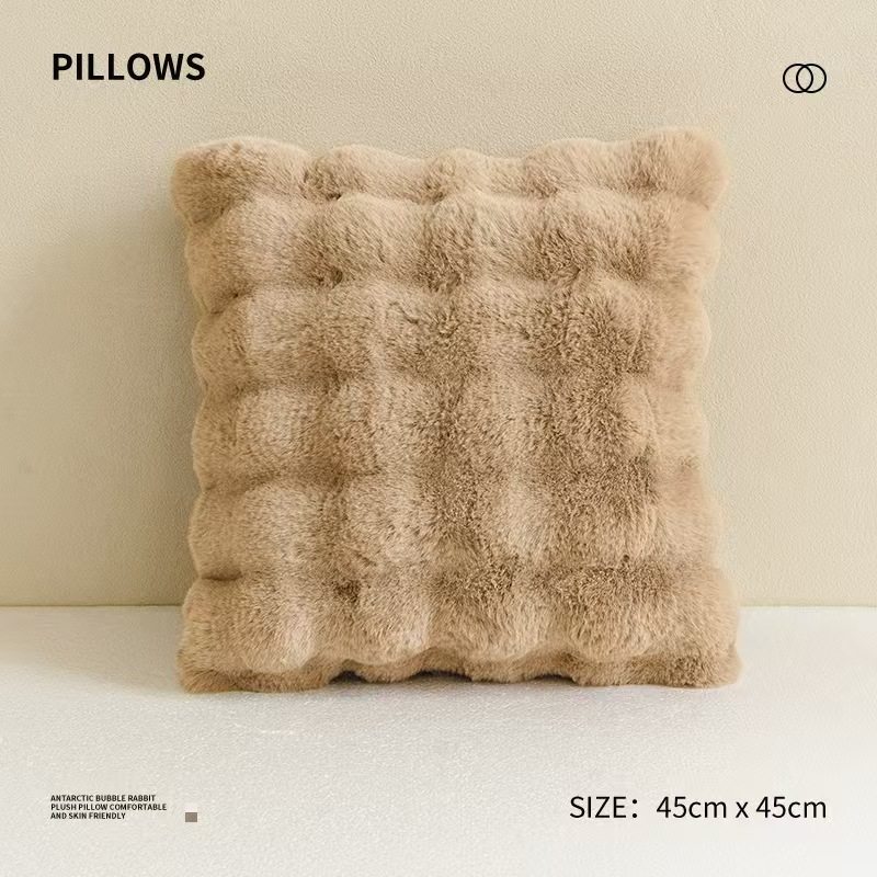 Rabbit Fur Sofa Cushion - Image 7