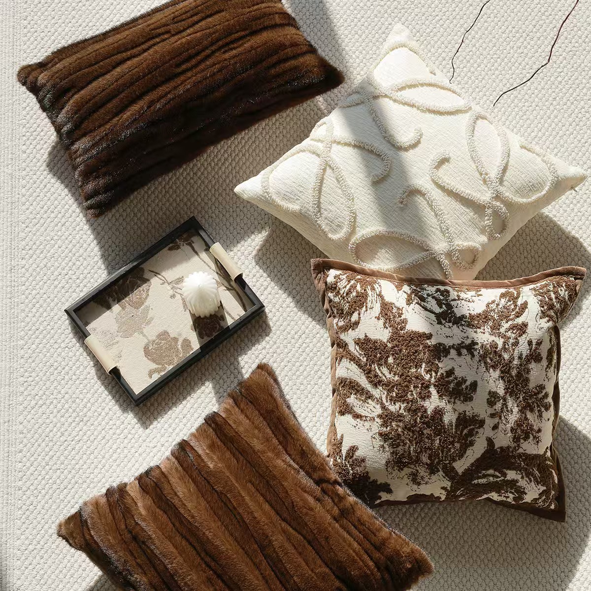 Lux Plush Sofa Pillow Cover - Image 2