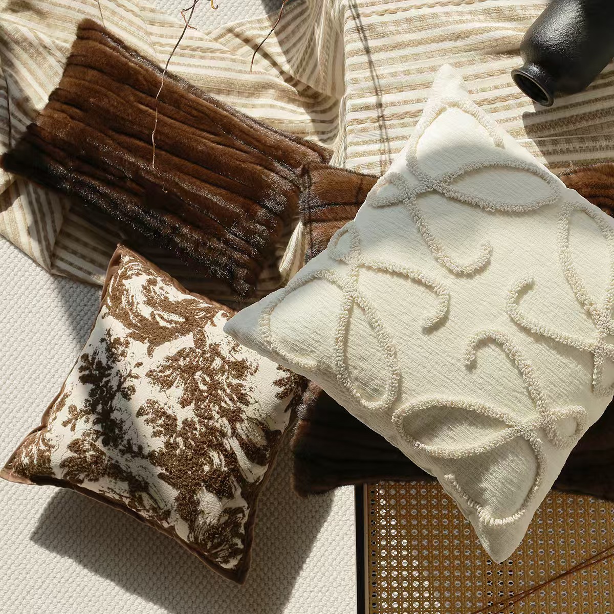 Lux Plush Sofa Pillow Cover - Image 4